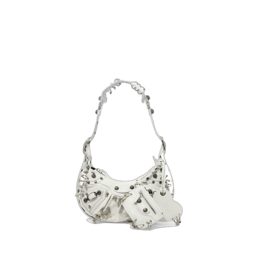 Le Cagole Xs Shoulder Bag Piercings In Optic White