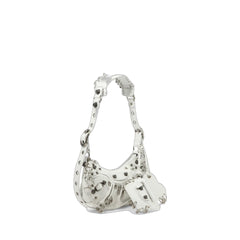 Le Cagole Xs Shoulder Bag Piercings In Optic White