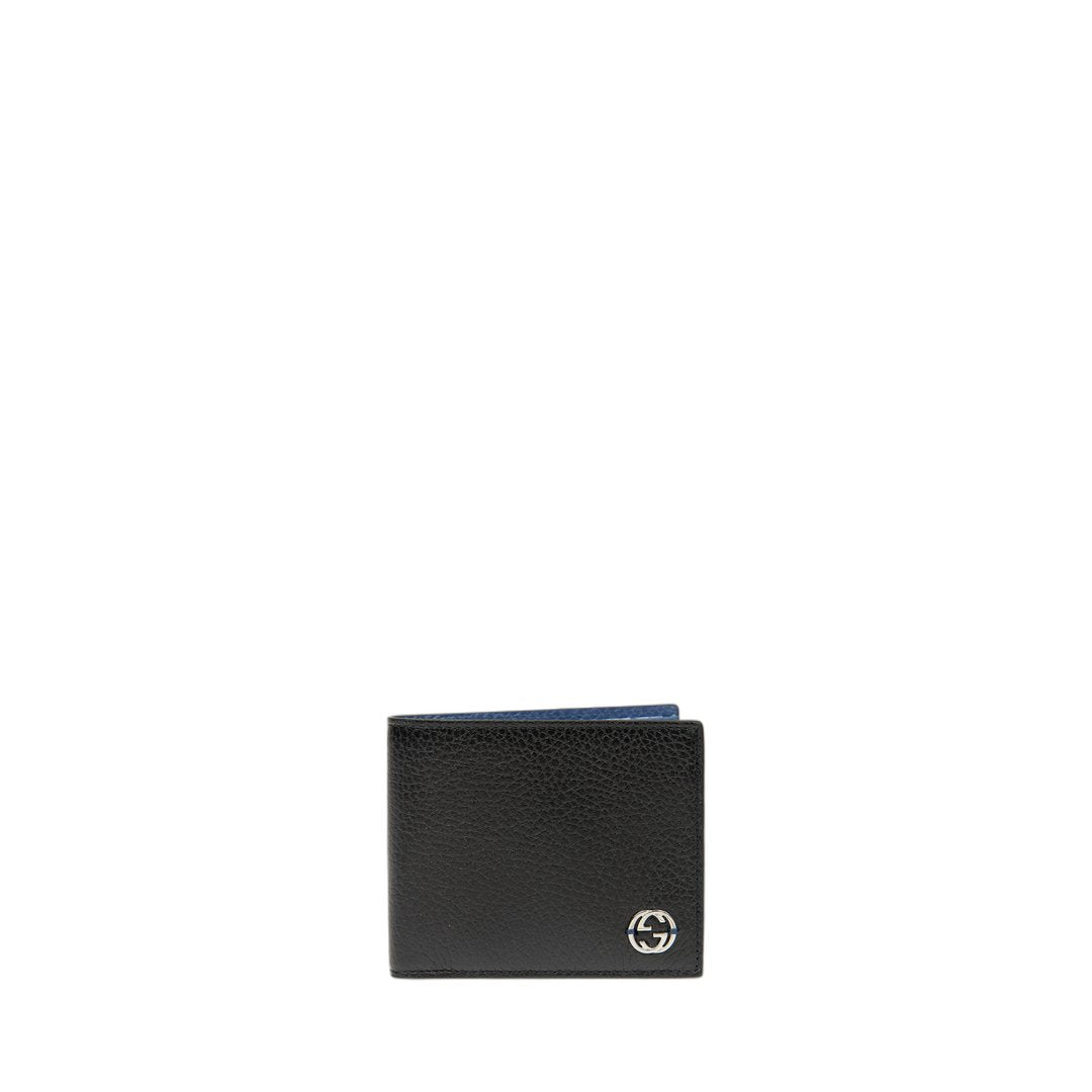 Brand Men'S Interlocking Black Leather Bifold