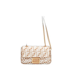 Fendi Baguette Chain Rafia Shoulder Bag