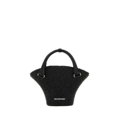 Black Straw Mini Beach Handbag