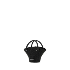 Black Straw Mini Beach Handbag