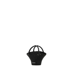 Black Straw Mini Beach Handbag