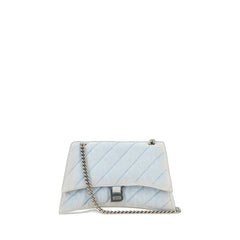 Light-Blue Denim Crush M Shoulder Bag