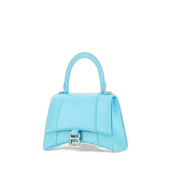 Light Blue Leather Small Hourglass Handbag