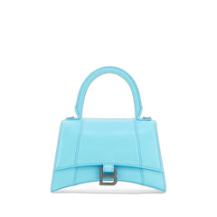 Light Blue Leather Small Hourglass Handbag