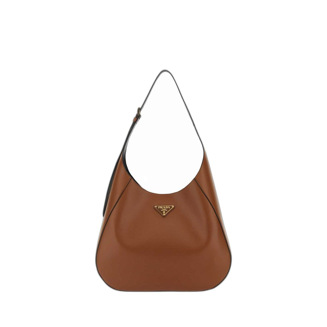 Logo Leather Shoulder Bag Brown