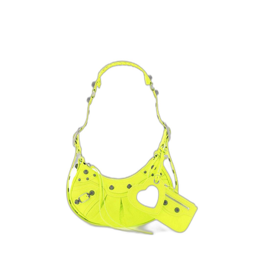 Le Cagole Xs Shoulder Bag In Neon Yellow