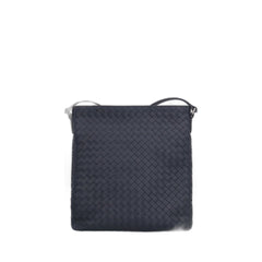 Intrecciato Grey Weave Messenger Bag