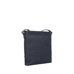 Intrecciato Grey Weave Messenger Bag