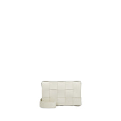 White Intreccio Small Cassette Crossbody Bag