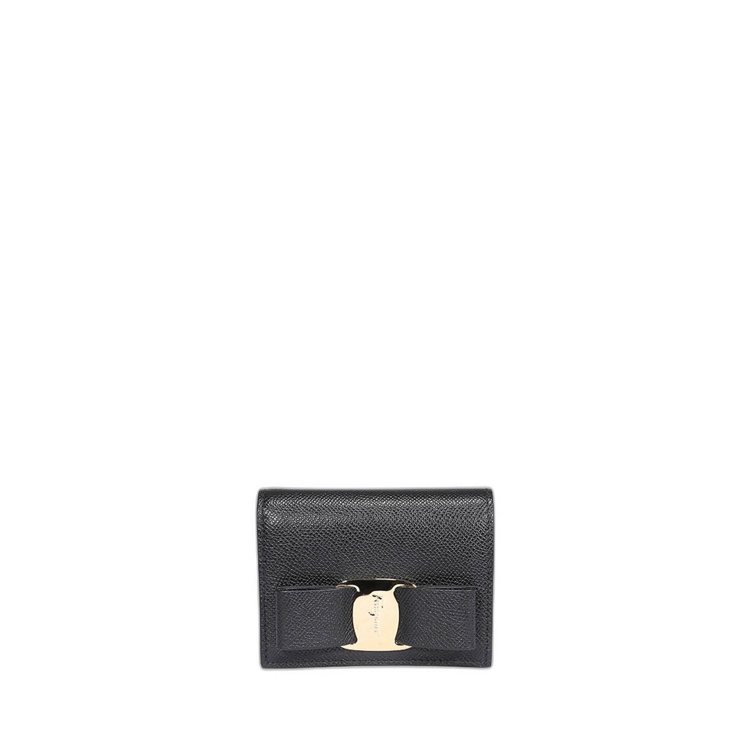 Ladies Vara Bow Leather Coin Purse In Black