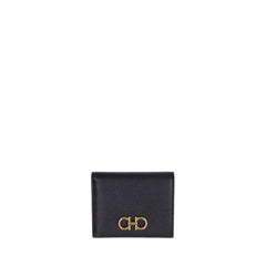 Ladies Gancini Compact Wallet In Black