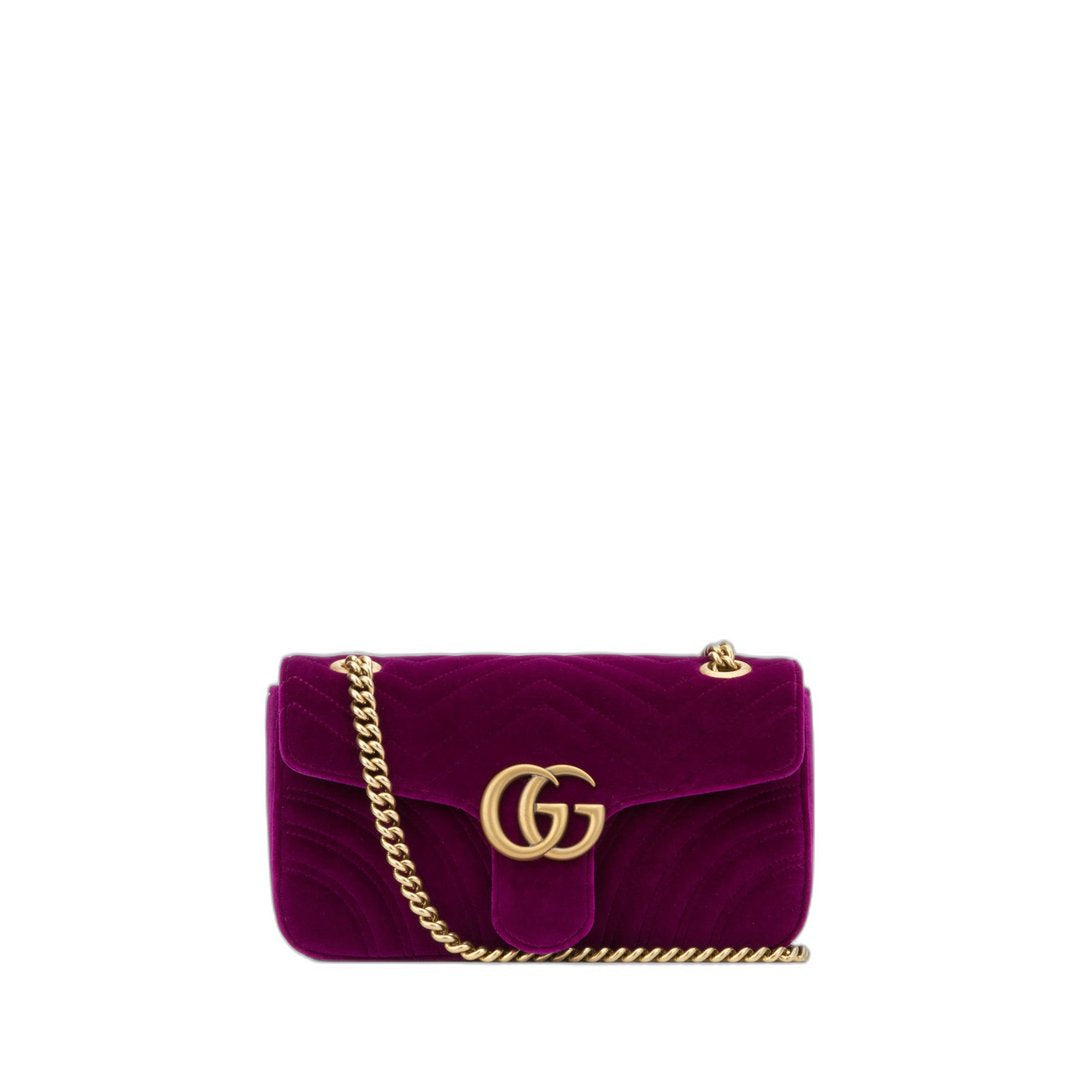 GG Marmont Velvet Shoulder Bag