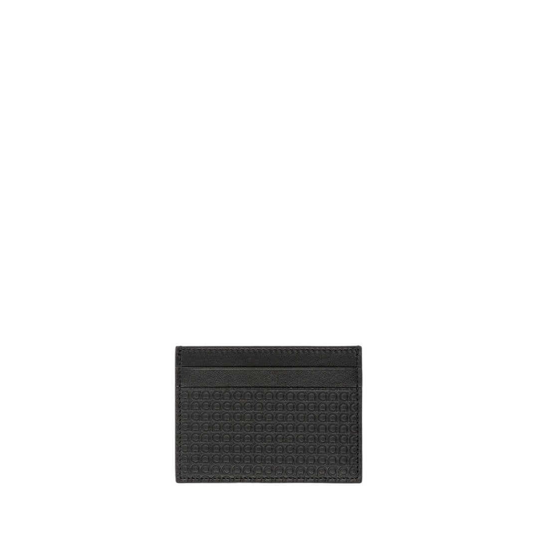 Black Gancini Leather Credit Card