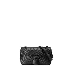 Gg Marmont Matelasse Shoulder Bag Small Black