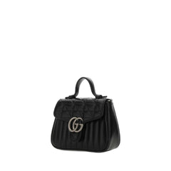 Gg Marmont Mini Top Handle Bag Black