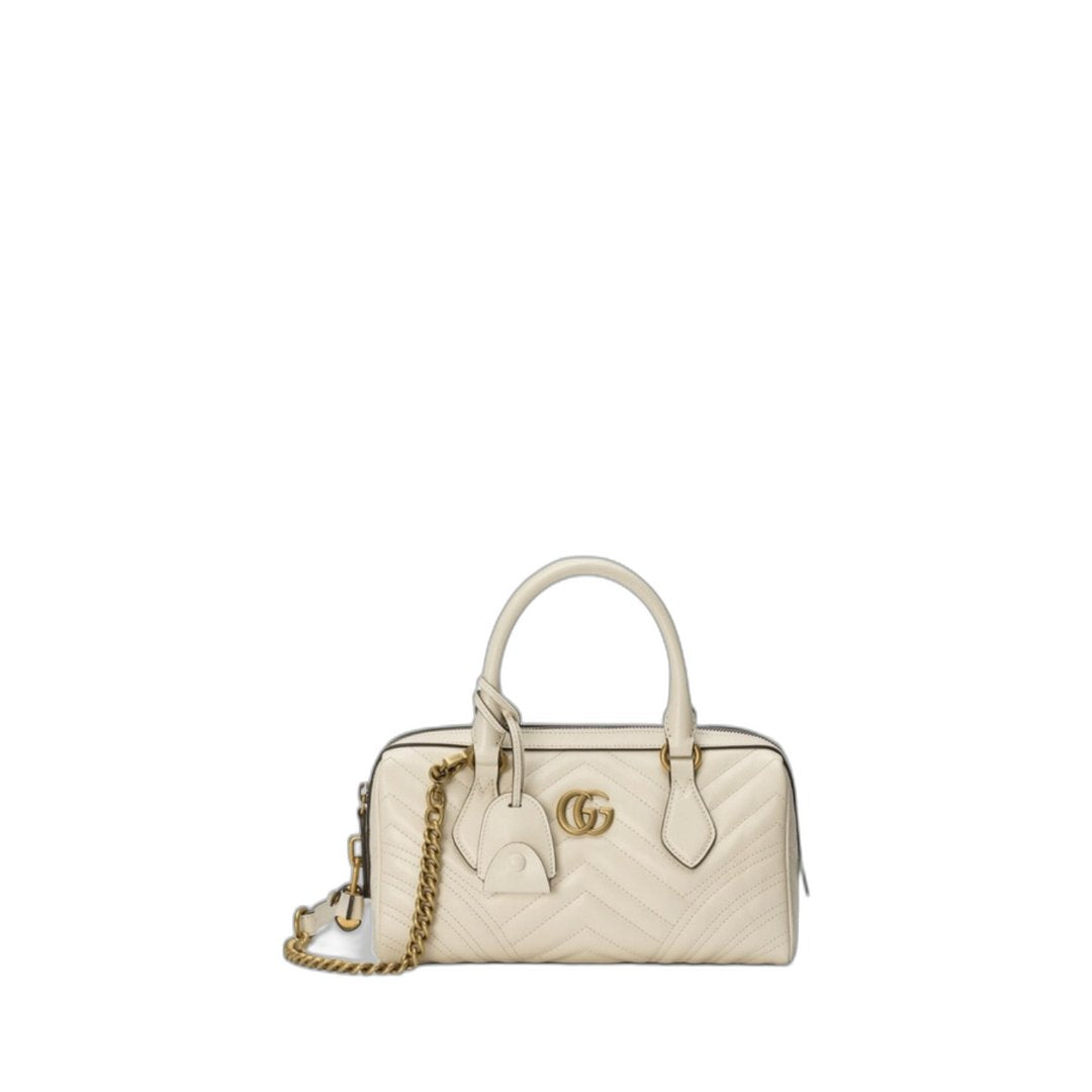 Gg Marmont Small Top Handle Bag White