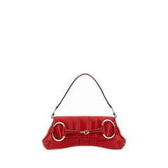 Horsebit Chain Medium Shoulder Bag Red