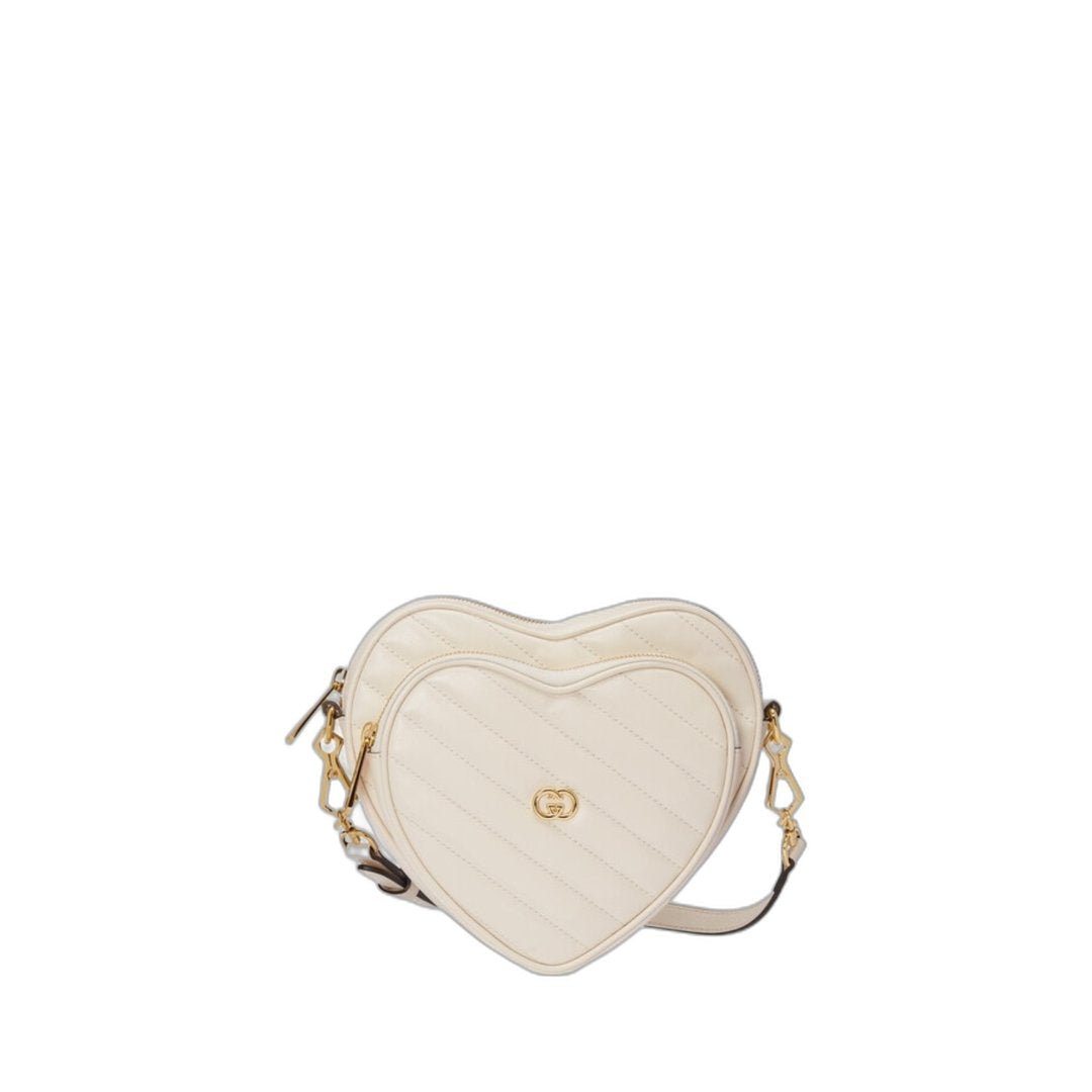 Interlocking G Mini Heart Shoulder Bag Mystic White