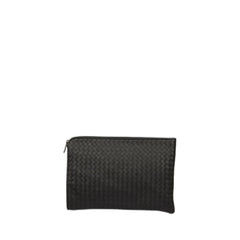 Zip-Up Woven Clutch Bag In Black For Men