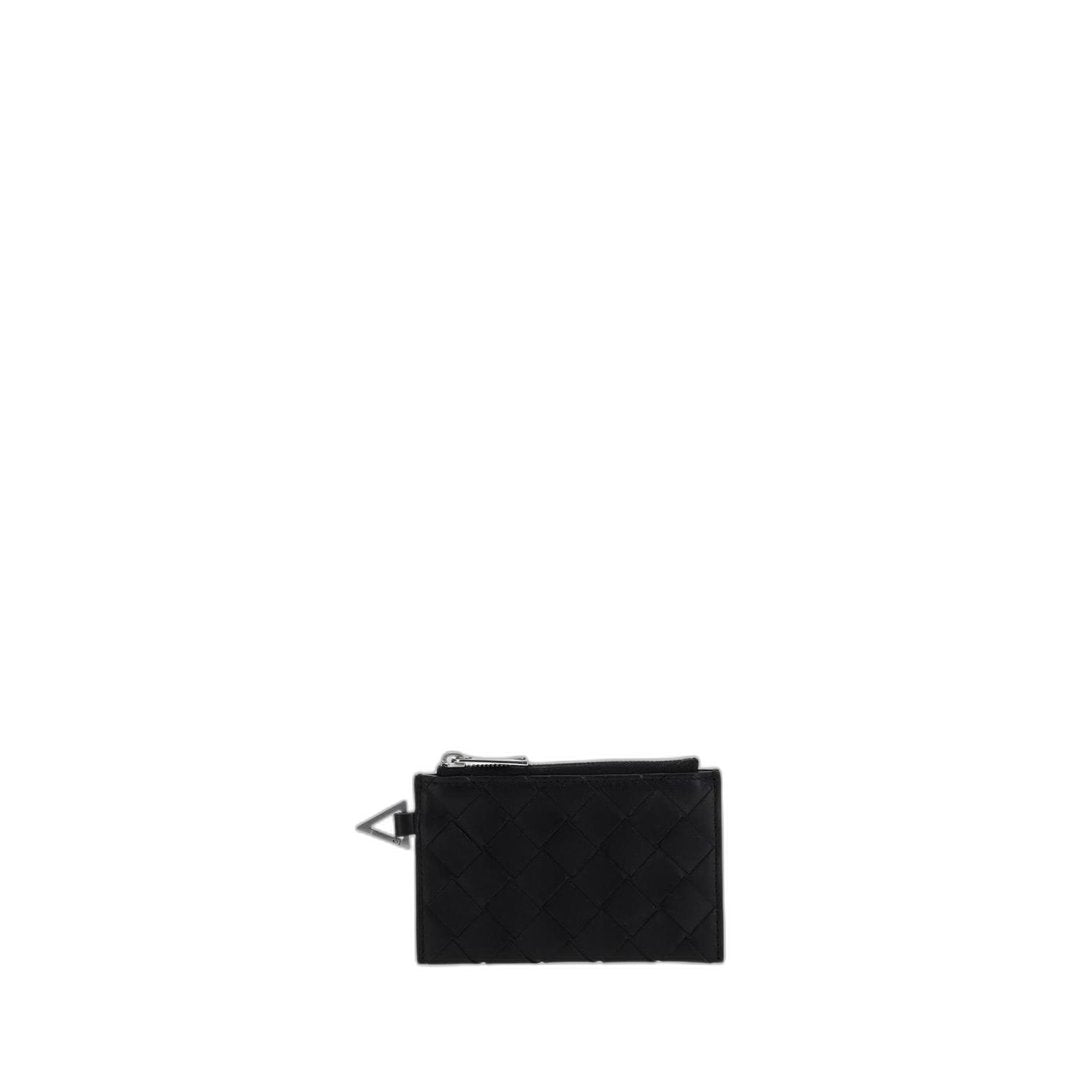 Intrecciato Leather Wallet In Black