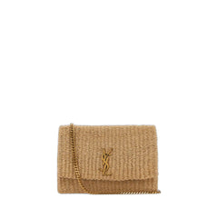 Kate Medium Supple Chain Bag In Raffia