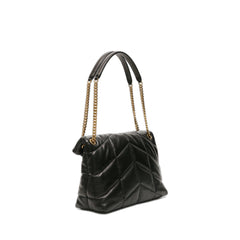 Puffer Medium Chain Bag In Quilted Lambskin