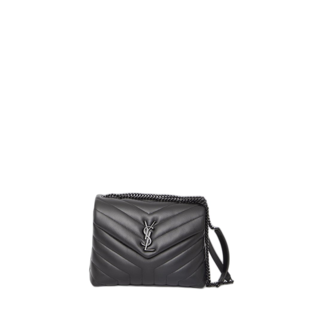 Small Loulou Quilted Shoulder Bag Black