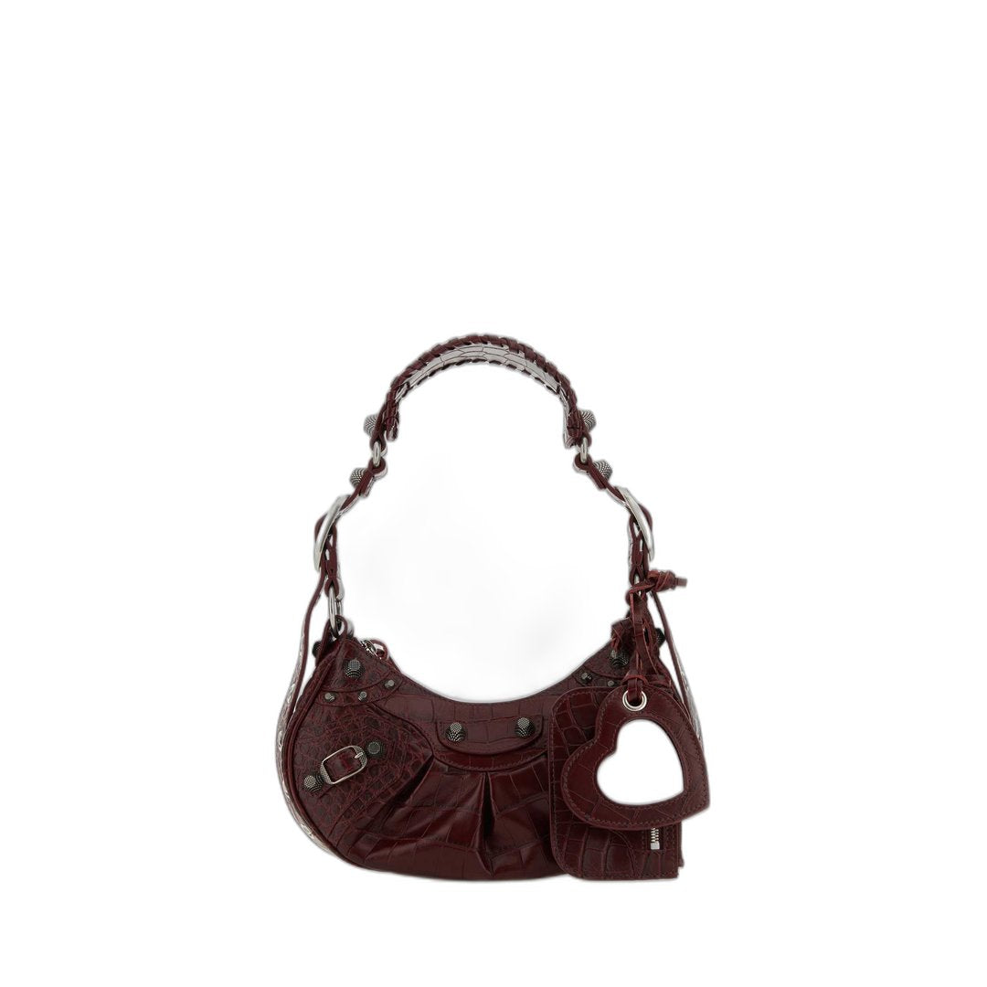 Burgundy Xs Croc Bag Le Cagole