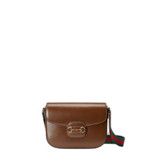 Horsebit-Detailed Cross-Grain Leather Messenger Bag 2364