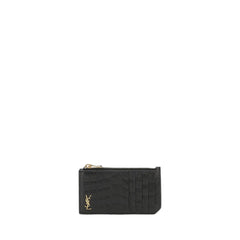 Logo-Appliquéd Croc-Effect Leather Wallet