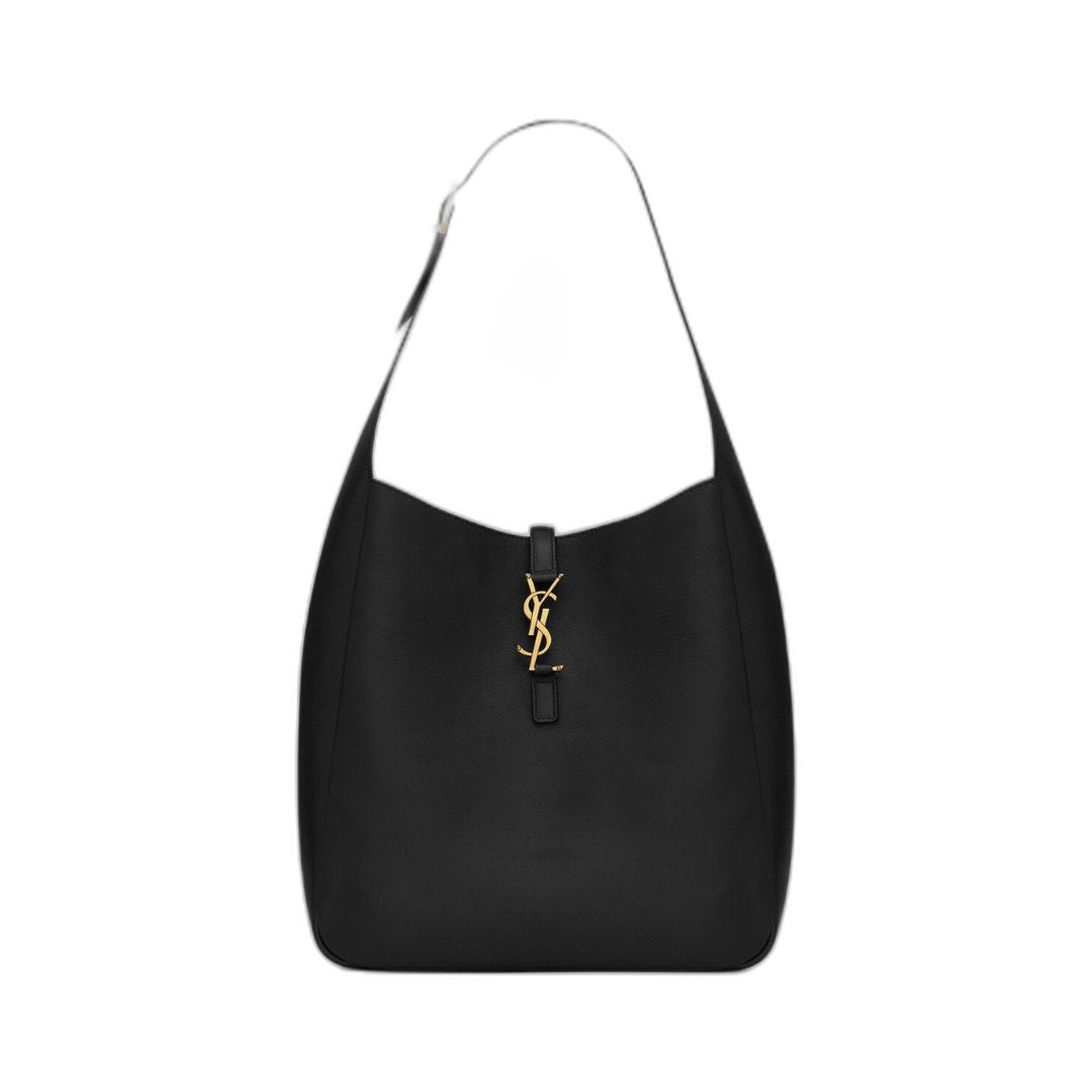 Large Le 5 À 7 Leather Shoulder Bag Black