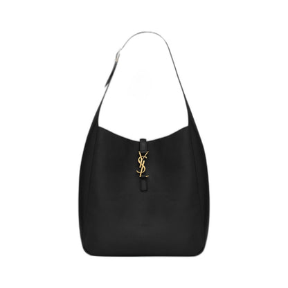 Large Le 5 À 7 Leather Shoulder Bag Black