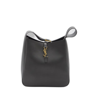 Large Le 5 À 7 Leather Shoulder Bag Black