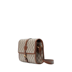 Gg Jacquard Buckle Messenger Bag Tan