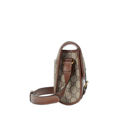 Gg Jacquard Buckle Messenger Bag Tan