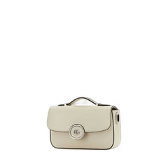 Ivory Leather Small Petite Gg Handbag