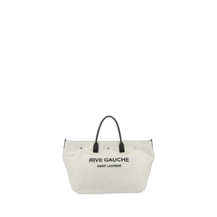 Leather-Trimmed Logo-Print Canvas Tote Bag