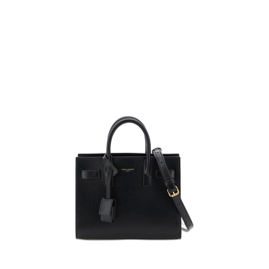 Sac De Jour Nano Smooth Leather Handbag Black