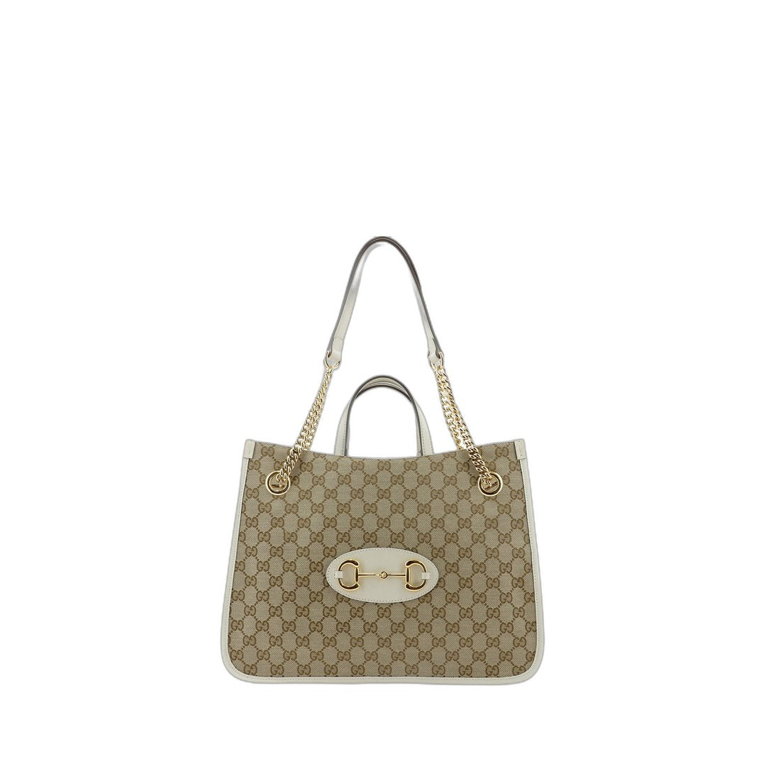 Horsebit 1955 Medium Tote Bag Gg Canvas