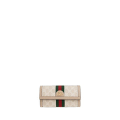 Ophidia Gg Continental Wallet In Beige And