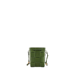 Small Crossbody Bucket In Olive Avocado & Gold