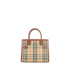 Mini Vintage Check Twohandle Title Bag In Archive Beige