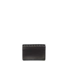 Men's Black Classic Braided Leather Card Holder