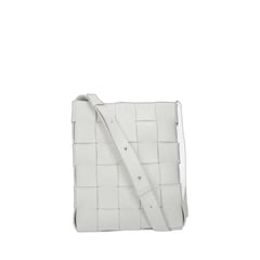 Small Intreccio Crossbody Bag In White & Silver