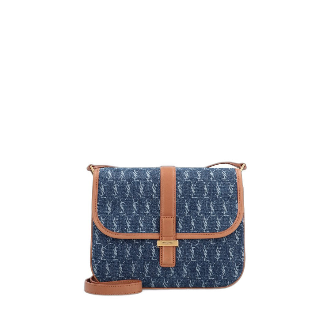 Small Monogram All Over Satchel Bag Navy Blue