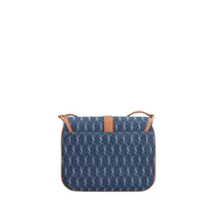 Small Monogram All Over Satchel Bag Navy Blue