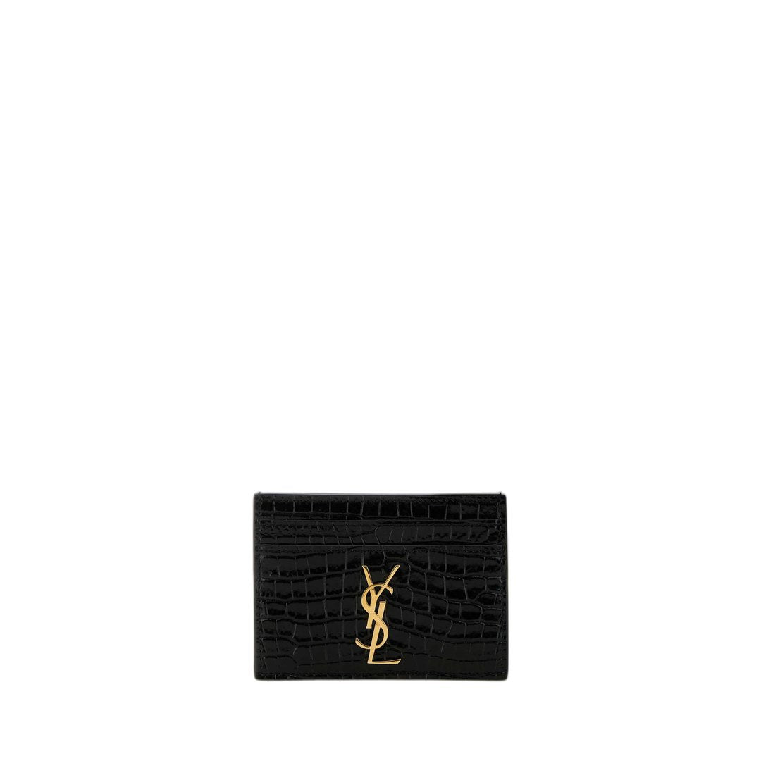 Cassandre Crocodile Embossed Cardholder Black