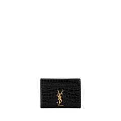 Cassandre Crocodile Embossed Cardholder Black